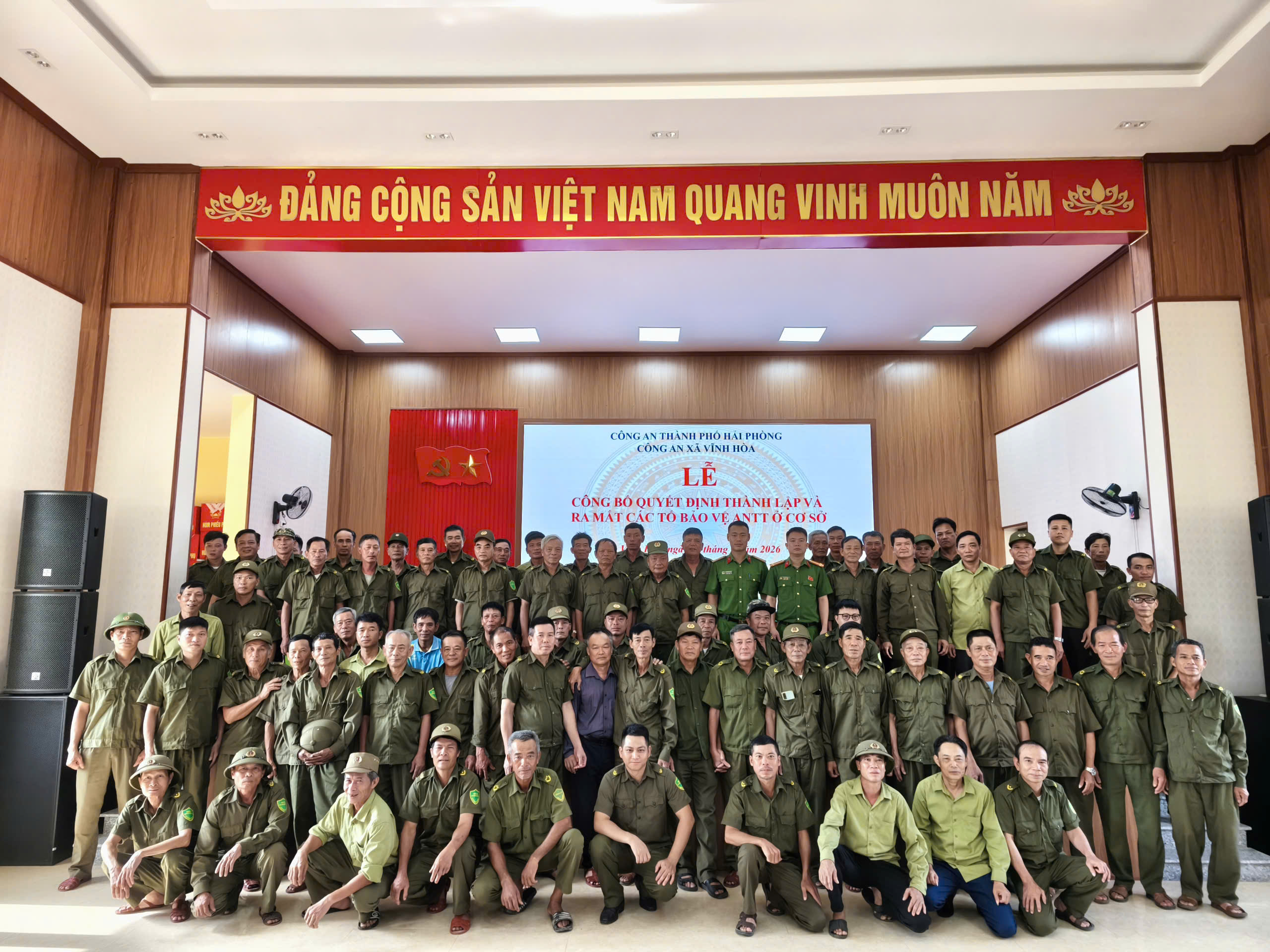 Công an xã Vĩnh Hoà tổ chức Lễ công bố quyết định thành lập và ra mắt các Tổ bảo vệ an ninh, trật tự ở cơ sở